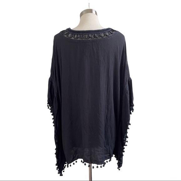 ELLA MOSS Black Pom Pom Swim Suit Cover-up size M/L - Picture 6 of 11